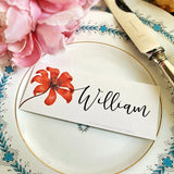 Anemones - Custom Place Cards - Laydown - The Punctilious Mr. P's Place Card Co.