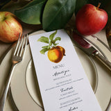 Apple Medley - Custom Menu Cards - s/4 - The Punctilious Mr. P's Place Card Co.