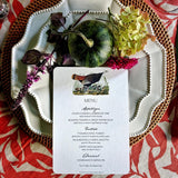 Autumn Tableau - Custom Menu Cards - s/4 - The Punctilious Mr. P's Place Card Co.