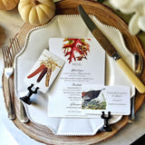 Autumn Tableau - Custom Place Cards - Upright - The Punctilious Mr. P's Place Card Co.