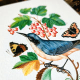 Birds, Berries and Butterflies - Pack of Custom Note Cards - The Punctilious Mr. P's Place Card Co.