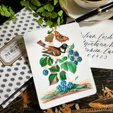 Birds, Berries and Butterflies - Pack of Custom Note Cards - The Punctilious Mr. P's Place Card Co.
