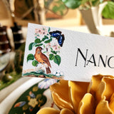 Birds, Berries & Butterflies - Custom Place Cards - Laydown - The Punctilious Mr. P's Place Card Co.