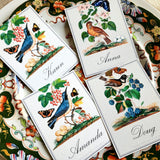 Birds, Berries & Butterflies - Custom Place Cards - Omni - The Punctilious Mr. P's Place Card Co.