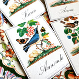Birds, Berries & Butterflies - Custom Place Cards - Omni - The Punctilious Mr. P's Place Card Co.