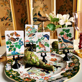 Birds, Berries & Butterflies - Custom Place Cards - Upright - The Punctilious Mr. P's Place Card Co.