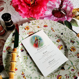 Birds of India - Custom Menu Cards - s/4 - The Punctilious Mr. P's Place Card Co.