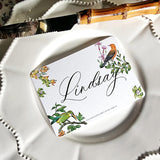 Birds of India - Custom Place Cards - Laydown - The Punctilious Mr. P's Place Card Co.
