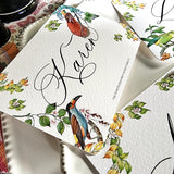Birds of India - Custom Place Cards - Laydown - The Punctilious Mr. P's Place Card Co.