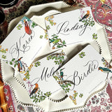 Birds of India - Custom Place Cards - Laydown - The Punctilious Mr. P's Place Card Co.