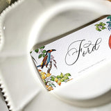 Birds of India - Custom Place Cards - Laydown - The Punctilious Mr. P's Place Card Co.