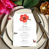 Blossoms - Custom Menu Cards - s/4 - The Punctilious Mr. P's Place Card Co.