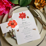 Blossoms - Custom Menu Cards - s/4 - The Punctilious Mr. P's Place Card Co.