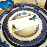 Blue Butterflies - Custom Place Cards - Laydown - The Punctilious Mr. P's Place Card Co.