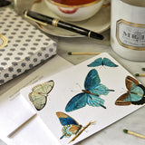 Blue Butterflies - Pack of Custom Note Cards - The Punctilious Mr. P's Place Card Co.