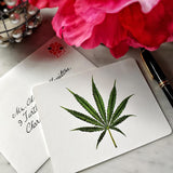 Cannabis Leaf Motif - Pack of Custom Note Cards - The Punctilious Mr. P's Place Card Co.