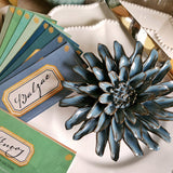 Ceramic Blossom - Aster - Slate - The Punctilious Mr. P's Place Card Co.