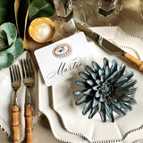 Ceramic Blossom - Aster - Slate - The Punctilious Mr. P's Place Card Co.