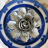 Ceramic Blossom: Camellia - Carrara Bleu - The Punctilious Mr. P's Place Card Co.