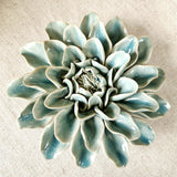 Ceramic Blossom - Dinner Plate Dahlia - Celadon - The Punctilious Mr. P's Place Card Co.