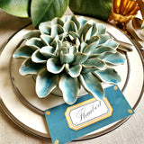 Ceramic Blossom - Dinner Plate Dahlia - Celadon - The Punctilious Mr. P's Place Card Co.