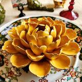 Ceramic Blossom - Grand Peony - Citrus - The Punctilious Mr. P's Place Card Co.