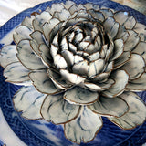 Ceramic Blossom: Hermione Peony - Carrara Bleu - The Punctilious Mr. P's Place Card Co.