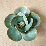 Ceramic Blossom - Lotus - Celadon - The Punctilious Mr. P's Place Card Co.