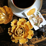 Ceramic Blossom - Petite Peony - Citrus - The Punctilious Mr. P's Place Card Co.