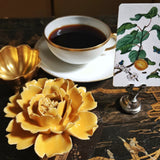 Ceramic Blossom - Petite Peony - Citrus - The Punctilious Mr. P's Place Card Co.