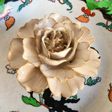 Ceramic Blossom: Petite Peony - Ivory - The Punctilious Mr. P's Place Card Co.