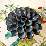 Ceramic Blossom: Pompom Zinnia - Dusty Cobalt - The Punctilious Mr. P's Place Card Co.