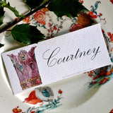Coronet Nouveau - Custom Place Cards - Laydown - The Punctilious Mr. P's Place Card Co.