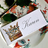 Coronet Nouveau - Custom Place Cards - Laydown - The Punctilious Mr. P's Place Card Co.