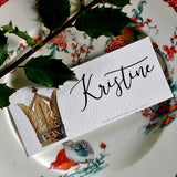 Coronet Nouveau - Custom Place Cards - Laydown - The Punctilious Mr. P's Place Card Co.