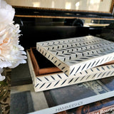 Curio Box Bone - Herringbone - The Punctilious Mr. P's Place Card Co.