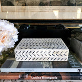 Curio Box Bone - Herringbone - The Punctilious Mr. P's Place Card Co.