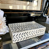 Curio Box Bone - Herringbone - The Punctilious Mr. P's Place Card Co.