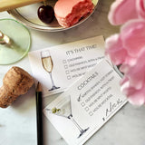 Custom Cocktail Cards - The Punctilious Mr. P's Place Card Co.