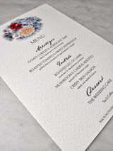 Custom Wedding Menu Cards s/4 - The Punctilious Mr. P's Place Card Co.