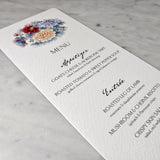 Custom Wedding Menu Cards s/4 - The Punctilious Mr. P's Place Card Co.