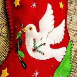 Devoted Doves - Handmade Christmas Stocking - The Punctilious Mr. P's Place Card Co.