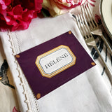 Envoy: Aubergine - Custom Place Cards - Laydown Event Size - The Punctilious Mr. P's Place Card Co.