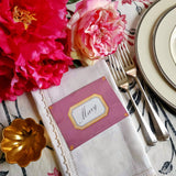 Envoy: Aubergine - Custom Place Cards - Laydown Event Size - The Punctilious Mr. P's Place Card Co.