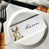 Fanciful Pheasants - Custom Place Cards - Laydown - The Punctilious Mr. P's Place Card Co.