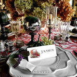 Fiery Pheasants - Custom Place Cards - Laydown - The Punctilious Mr. P's Place Card Co.