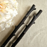 Hickory Twig Candle Pair - Dark Chocolate - The Punctilious Mr. P's Place Card Co.