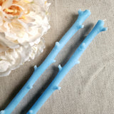 Hickory Twig Candle Pair - Robin Blue - The Punctilious Mr. P's Place Card Co.