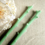 Hickory Twig Candle Pair - Sour Apple - The Punctilious Mr. P's Place Card Co.