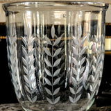 Leaf Cut Glass Hurricane Candle Holders - Trio - The Punctilious Mr. P's Place Card Co.